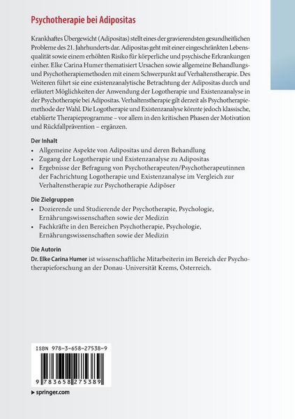 Produktbild: Psychotherapie bei Adipositas