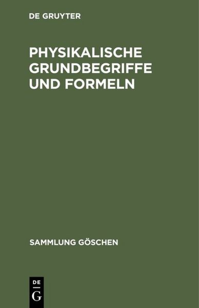 Produktbild: Physikalische Grundbegriffe und Formeln