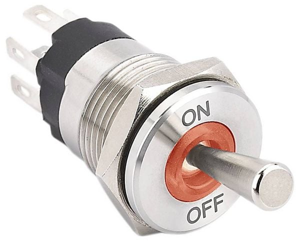 Produktbild: TRU COMPONENTS TC-14378416 Kippschalter 250 V/AC 15A 1 x Ein/Aus IP67 1St.