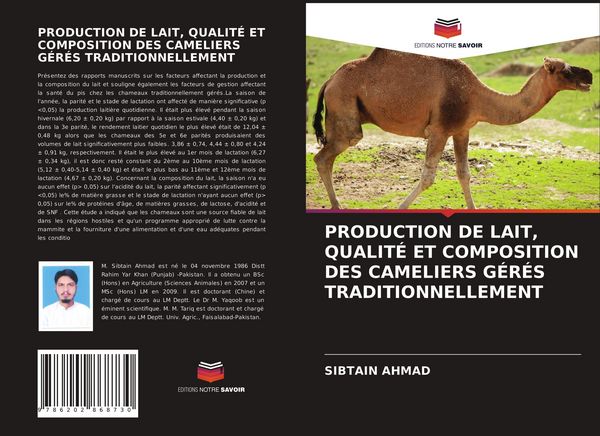 Produktbild: Production De Lait, Qualit&eacute; Et Composition des Cameliers G&eacute;r&eacute;s Traditionnellement
