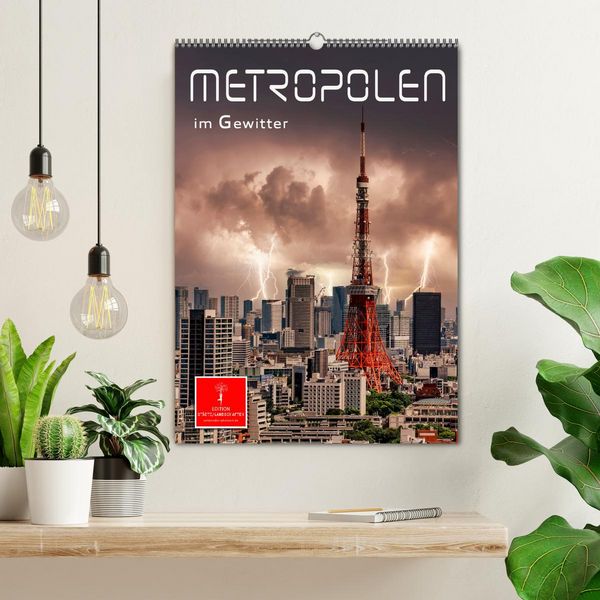 Produktbild: Metropolen im Gewitter (Wandkalender 2026 DIN A2 hoch), CALVENDO Monatskalender