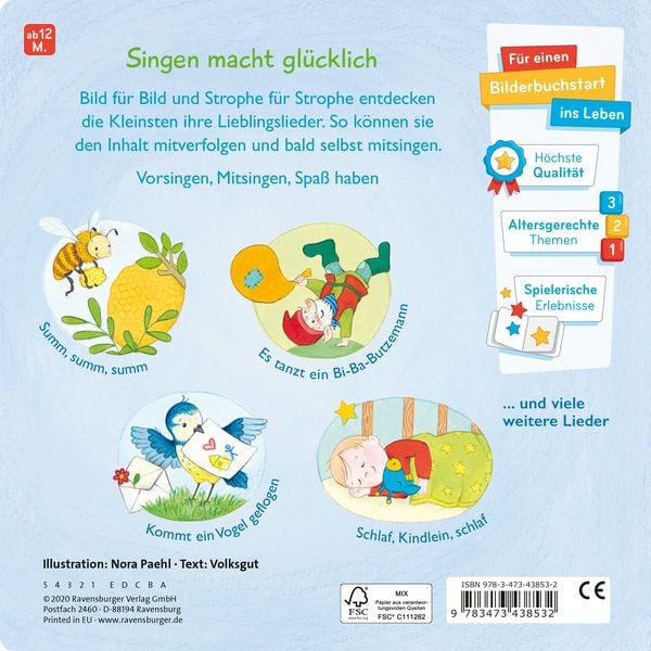 Produktbild: Bild f&uuml;r Bild singen wir Kinderlieder