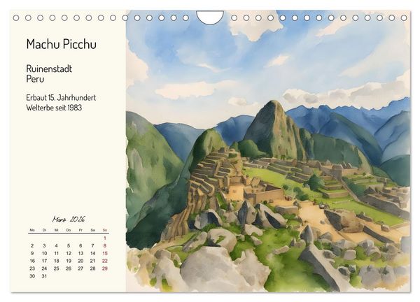 Produktbild: Welterbest&auml;tten von der Antike bis in die Neuzeit (Wandkalender 2026 DIN A4 quer), CALVENDO Monatskalender
