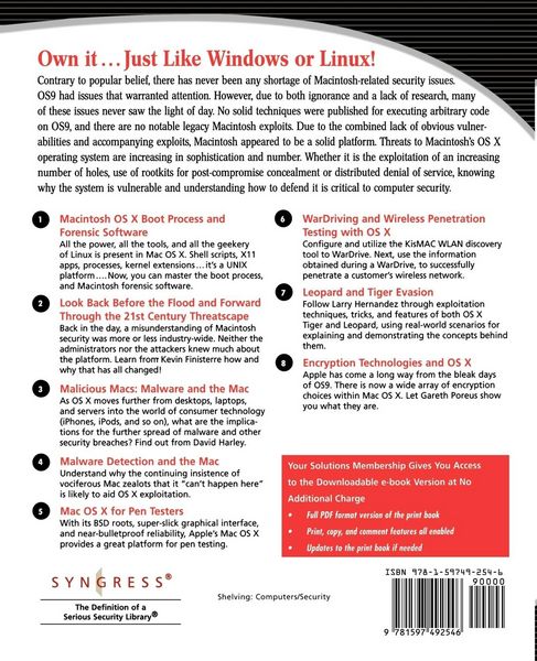Produktbild: OS X Exploits and Defense