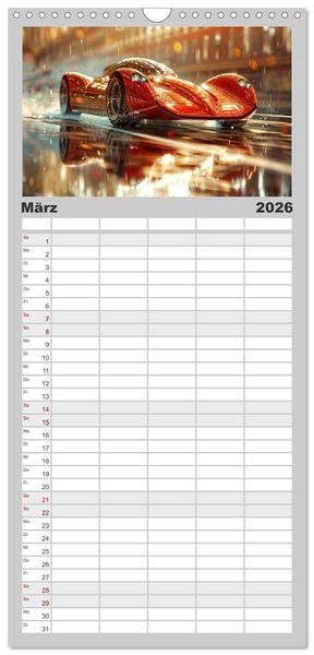 Produktbild: Familienplaner 2026 - Future Rides mit 5 Spalten (Wandkalender, 21 x 45 cm) CALVENDO