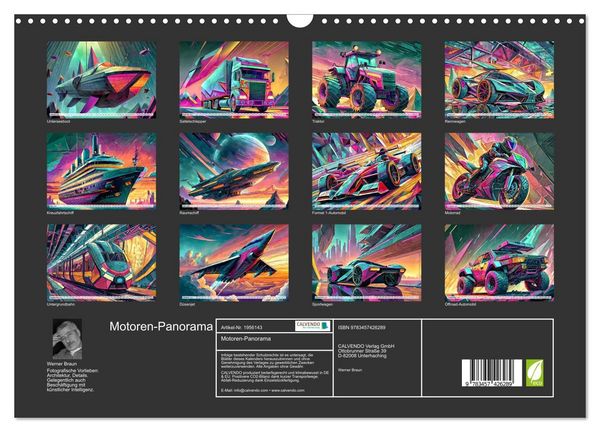 Produktbild: Motoren-Panorama (Wandkalender 2026 DIN A3 quer), CALVENDO Monatskalender