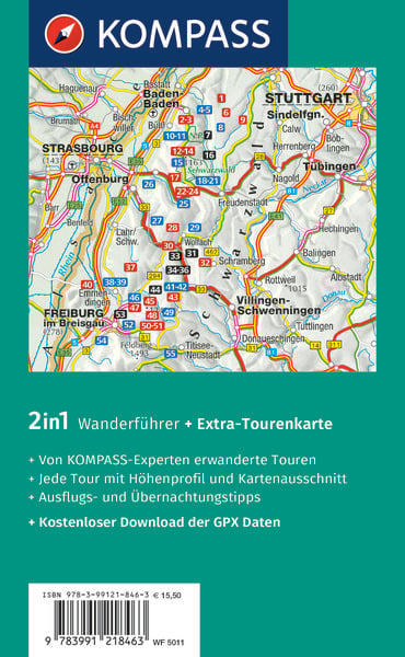 Produktbild: KOMPASS Wanderführer Schwarzwald Mitte-Nord, 50 Touren mit Extra-Tourenkarte