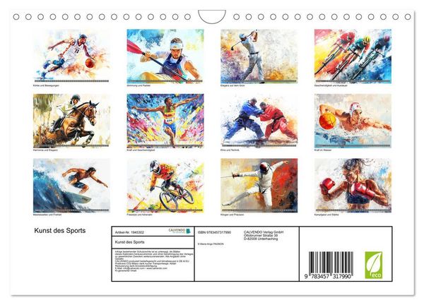 Produktbild: Kunst des Sports (Wandkalender 2026 DIN A4 quer), CALVENDO Monatskalender