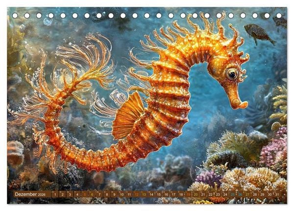 Produktbild: Seepferdchen - Modern Art (Tischkalender 2026 DIN A5 quer), CALVENDO Monatskalender