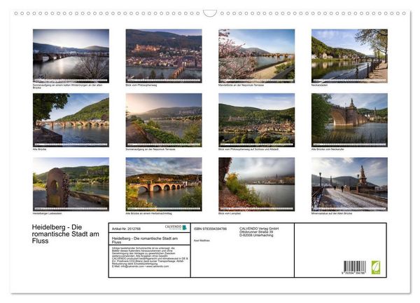 Produktbild: Heidelberg - Die romantische Stadt am Fluss (Wandkalender 2027 DIN A2 quer), CALVENDO Monatskalender