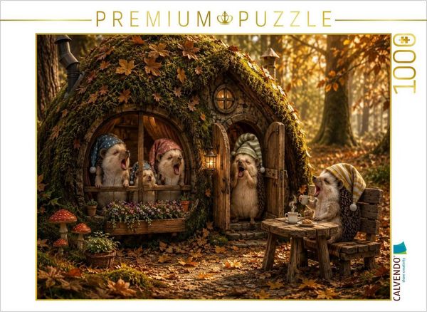 CALVENDO Puzzle Guten Morgen im Igelhäuschen | 1000 Teile Lege-Größe 64 × 48 cm Foto-Puzzle für glückliche Stunden