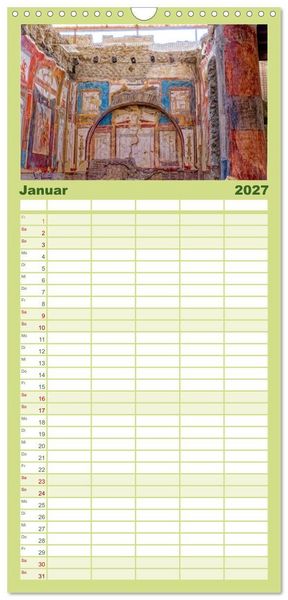 Produktbild: Familienplaner 2027 - Historisches am Golf von Neapel mit 5 Spalten (Wandkalender, 21 x 45 cm) CALVENDO