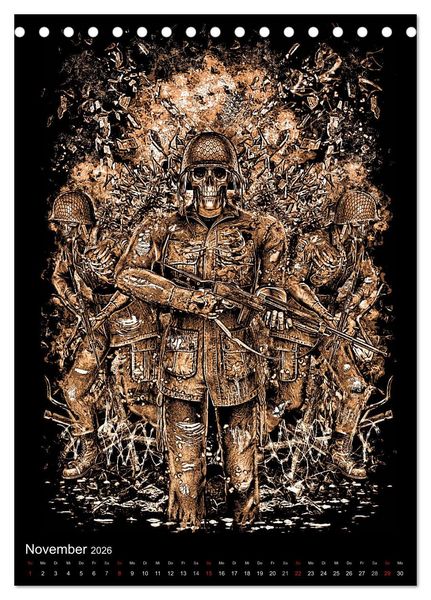 Produktbild: BLOODBOY/WAR ILLUSTRATION (Tischkalender 2026 DIN A5 hoch), CALVENDO Monatskalender