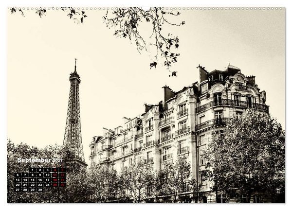 Produktbild: Paris-Impressionen in Schwarz-Wei&szlig; (Wandkalender 2027 DIN A2 quer), CALVENDO Monatskalender