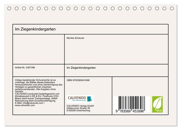 Produktbild: Im Ziegenkindergarten (Tischkalender 2027 DIN A5 quer), CALVENDO Monatskalender