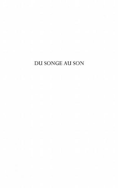 Produktbild: Du songe au son - entretiens avec matthieu guillot