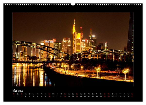 Produktbild: Frankfurt bei Nacht 2026 (Wandkalender 2026 DIN A2 quer), CALVENDO Monatskalender