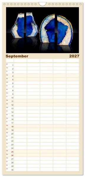Produktbild: Familienplaner 2027 - MINERALIEN designed by nature mit 5 Spalten (Wandkalender, 21 x 45 cm) CALVENDO