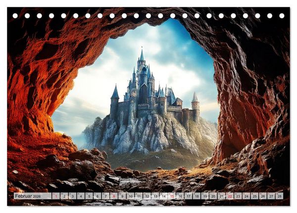 Produktbild: Romantische Ritterburgen (Tischkalender 2026 DIN A5 quer), CALVENDO Monatskalender