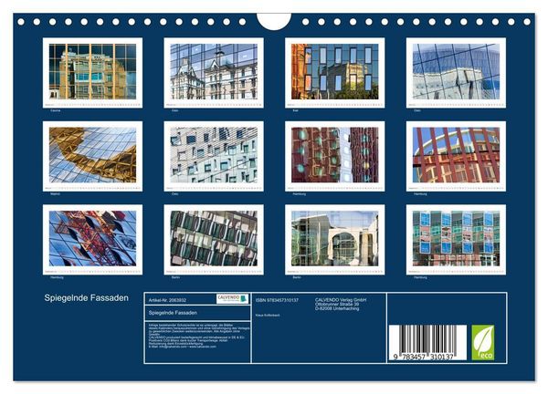 Produktbild: Spiegelnde Fassaden (Wandkalender 2026 DIN A4 quer), CALVENDO Monatskalender