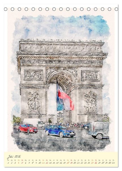 Produktbild: Paris - malerische Metropole (Tischkalender 2026 DIN A5 hoch), CALVENDO Monatskalender