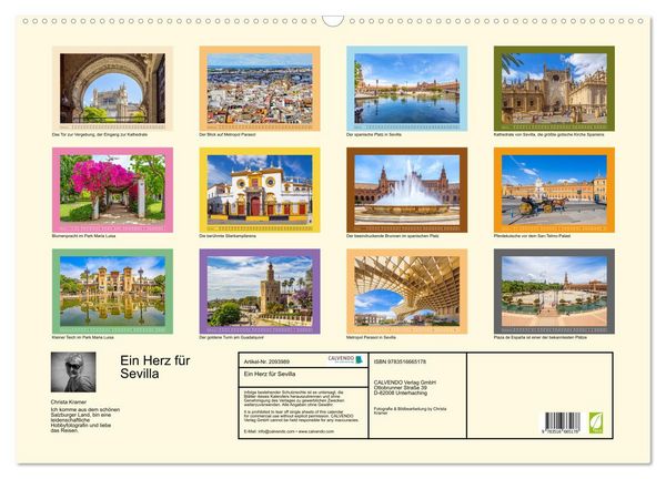 Produktbild: Ein Herz f&uuml;r Sevilla (Wandkalender 2026 DIN A2 quer), CALVENDO Monatskalender