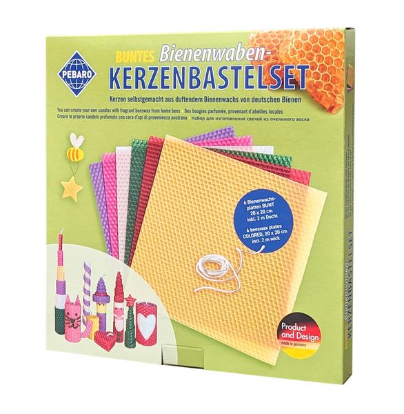 Produktbild: PEBARO WACHS-SET 3 - Bienenwaben-Kerzenbastelset BUNT
