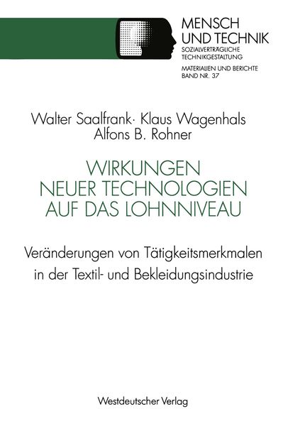 Produktbild: Wirkungen neuer Technologien auf das Lohnniveau