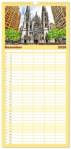 Produktbild: Familienplaner 2026 - Sightseeing New York mit 5 Spalten (Wandkalender, 21 x 45 cm) CALVENDO