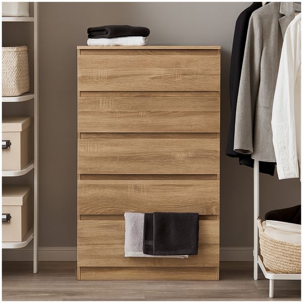 HTI-Living Kommode mit 5 grifflosen Schubladen Sonoma Modernes Design