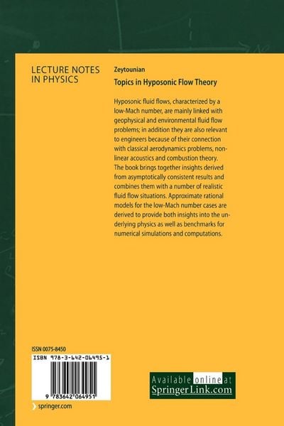 Produktbild: Topics in Hyposonic Flow Theory