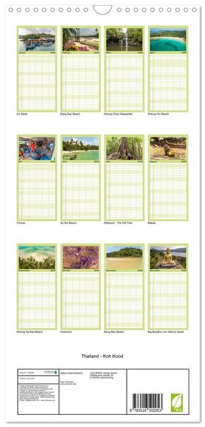 Produktbild: Familienplaner 2026 - Thailand - Koh Kood mit 5 Spalten (Wandkalender, 21 x 45 cm) CALVENDO