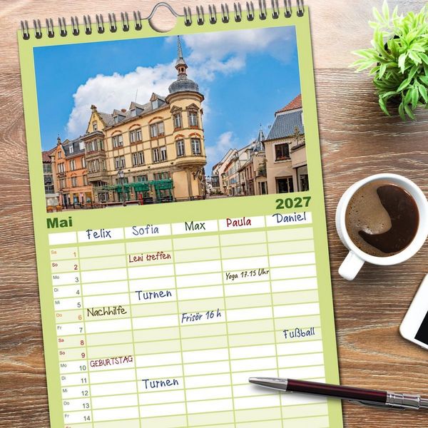 Produktbild: Familienplaner 2027 - Das malerische Colmar im Elsass mit 5 Spalten (Wandkalender, 21 x 45 cm) CALVENDO