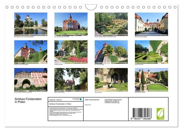 Produktbild: Schloss F&uuml;rstenstein in Polen (Wandkalender 2026 DIN A4 quer), CALVENDO Monatskalender