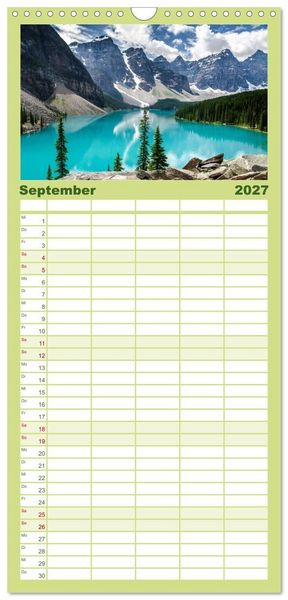Produktbild: Familienplaner 2027 - Alaska und Kanada mit 5 Spalten (Wandkalender, 21 x 45 cm) CALVENDO