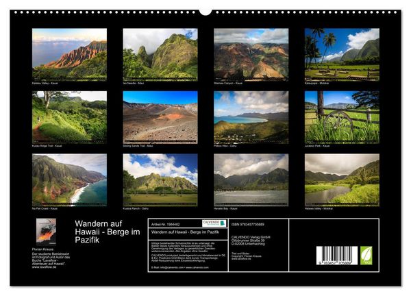 Produktbild: Wandern auf Hawaii - Berge im Pazifik (hochwertiger Premium Wandkalender 2026 DIN A2 quer), Kunstdruck in Hochglanz