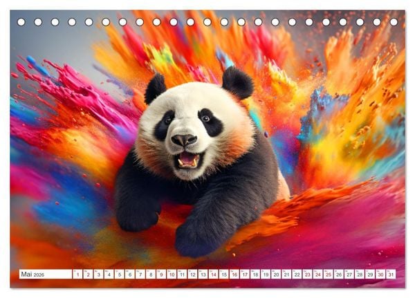 Produktbild: Farbsplash in der Tierwelt (Tischkalender 2026 DIN A5 quer), CALVENDO Monatskalender