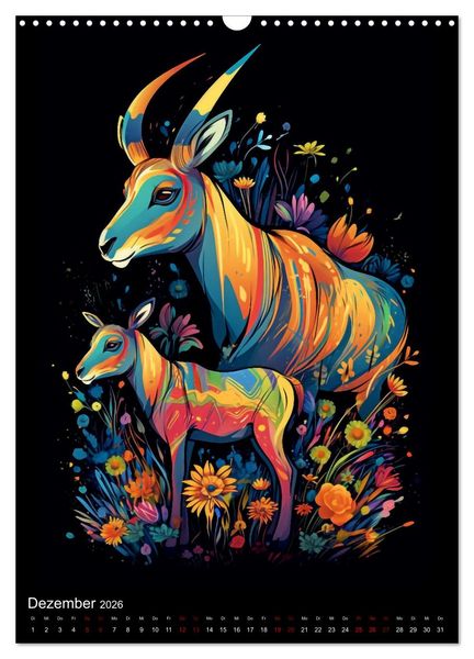 Produktbild: Afrikanische Tierfamilien (Wandkalender 2026 DIN A3 hoch), CALVENDO Monatskalender