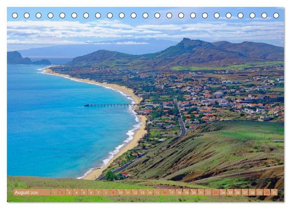 Produktbild: Porto Santo Trauminsel im Atlantik (Tischkalender 2026 DIN A5 quer), CALVENDO Monatskalender