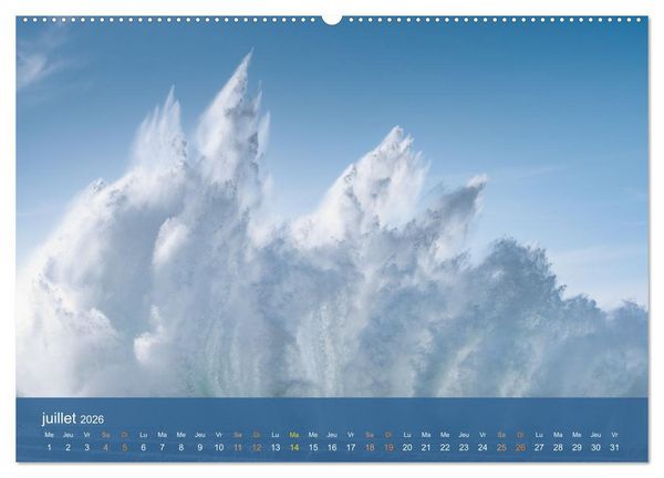 Produktbild: Temp&ecirc;tes c&ocirc;ti&egrave;res - La puissance brute des vagues (Calendrier mural 2026 DIN A2 vertical), CALVENDO calendrier mensuel