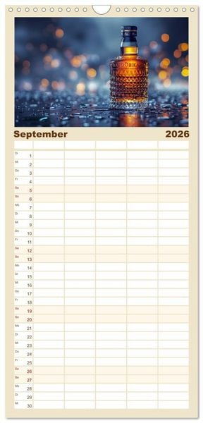 Produktbild: Familienplaner 2026 - Spirit of Whisky mit 5 Spalten (Wandkalender, 21 x 45 cm) CALVENDO