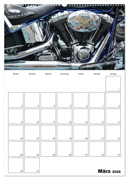 Produktbild: Harley Davidson Familienplaner (hochwertiger Premium Wandkalender 2026 DIN A2 hoch), Kunstdruck in Hochglanz