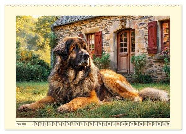 Produktbild: Der Leonberger. Majest&auml;tische L&ouml;wenhunde im Licht der Natur (hochwertiger Premium Wandkalender 2026 DIN A2 quer), Kunstdruck in Hochglanz