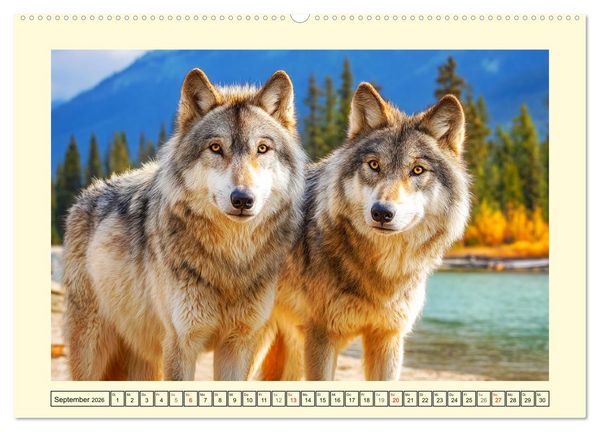 Produktbild: Herzschlag der Wildnis. W&ouml;lfe zwischen Legende, Freiheit und Anmut (hochwertiger Premium Wandkalender 2026 DIN A2 quer), Kunstdruck in Hochglanz