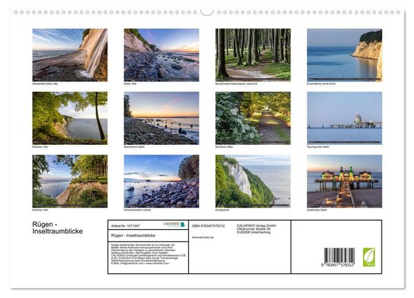 Produktbild: R&uuml;gen - Inseltraumblicke (hochwertiger Premium Wandkalender 2026 DIN A2 quer), Kunstdruck in Hochglanz