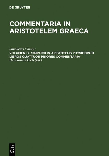 Produktbild: Simplicii in Aristotelis physicorum libros quattuor priores commentaria