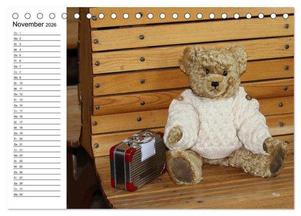 Produktbild: Teddy unterwegs (Tischkalender 2026 DIN A5 quer), CALVENDO Monatskalender
