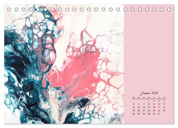 Produktbild: Farbfantasien - Pouring (Tischkalender 2026 DIN A5 quer), CALVENDO Monatskalender