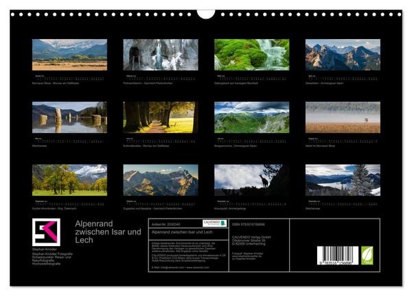 Produktbild: Alpenrand zwischen Isar und Lech (Wandkalender 2026 DIN A3 quer), CALVENDO Monatskalender