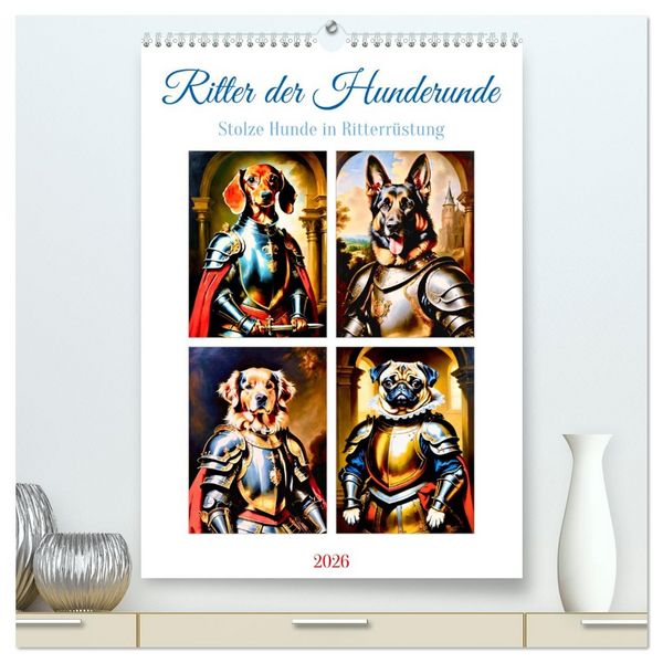 Produktbild: Ritter der Hunderunde (hochwertiger Premium Wandkalender 2026 DIN A2 hoch), Kunstdruck in Hochglanz